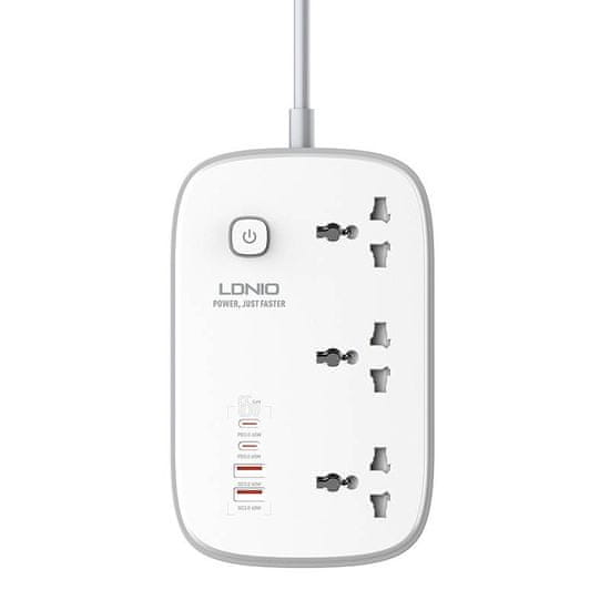 slomart Napajalni trak gan ldnio sc3416 eu 65w white + eu vtič