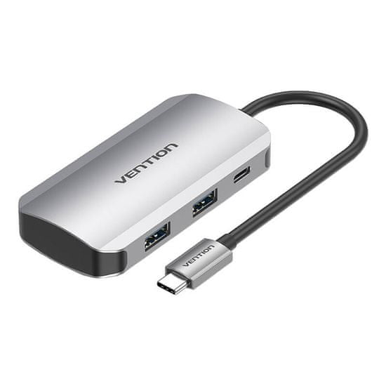 Vention Priključna postaja USB-C s 4x USB3.0, PD 0,15 m Vention TNBHB (siva)