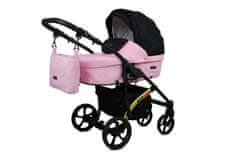 Babylux Eco Lux SWEET PINK | 3v1 Kombinirani Voziček kompleti | Otroški voziček + Carrycot + Avtosedežem
