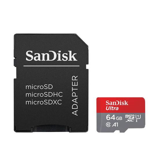 SanDisk Pomnilniška kartica SanDisk ULTRA ANDROID microSDXC 64 GB 140MB/s A1 Cl.10 UHS-I + ADAPTER