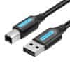 Vention kabel usb 2.0 a v b vention coqbj 8m črn pvc