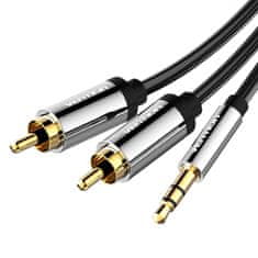 Vention Avdio kabel 3,5 mm moški na 2x RCA moški Vention BCFBH 2 m črn