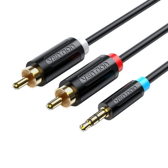 Vention kabel 3,5 mm moški do 2x moški rca adapter 8 m vention bclbk črn