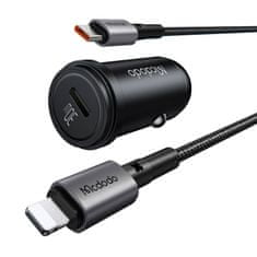 Mcdodo avtomobilski polnilec mcdodo cc-7492, usb-c, 30w + kabel usb-c na lightning (črn)