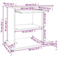 Vidaxl Računalniška miza črna 80x50x75 cm iverna plošča