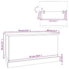 Vidaxl Škatla za shranjevanje rjav hrast 70x40x38 cm inženirski les