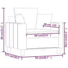 Vidaxl Fotelj svetlo siv 60 cm blago