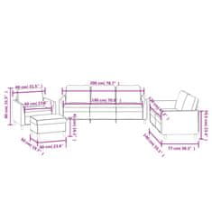 Vidaxl Sedežna garnitura 4-delna z blazinami krem umetno usnje