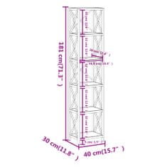 Vidaxl Regal 6-nadstropni 40x30x181 cm trdna hrastovina