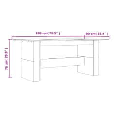 Vidaxl Jedilna miza siva sonoma 180x90x76 cm inženirski les