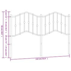 Vidaxl Kovinsko vzglavje belo 135 cm