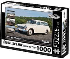 RETRO-AUTA© Puzzle št. 80 Škoda 1202 STW reševalno vozilo (1961) 1000 kosov