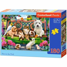 WOWO Puzzle za otroke - CASTORLAND Puzzle 180 kosov - Živali v parku, igra za otroke 7+ let