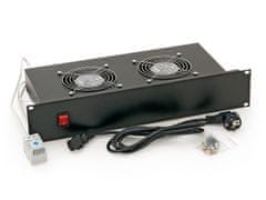 Triton 19" horiz.vent.j.2xVent.-220V/30W termostat.2U črna