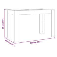 Vidaxl Jedilna miza siva sonoma 120x60x76 cm inženirski les