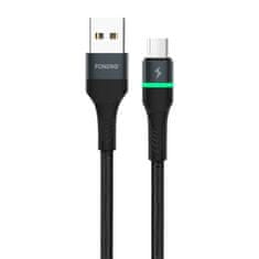 Foneng Foneng X79 USB do Micro USB kabel, LED, pleten, 3A, 1m (črn)