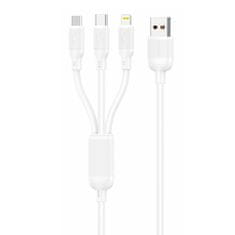 Foneng 3v1 kabel usb na usb-c / lightning / micro usb foneng x80, 100W, 1,2 m (bela)