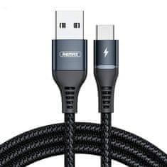REMAX Kabel USB-C Remax Colorful Light, 1 m, 2,4 A (črn)