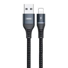 REMAX kabel USB lightning remax colorful light, 2.4a, 1m (czarny)