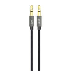 Budi AUX kabel mini jack 3,5 mm do mini jack 3,5 mm, 1,2 m (črn)