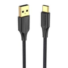 Vention polnilni kabel usb 2.0 do usb-c vention ctfbf led 3a 1m (črn)