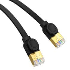 BASEUS Baseus ethernetni ploščati omrežni kabel rj45, gigabitni, cat.7, 1,5 m (črn)