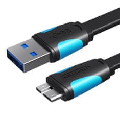 Vention Ploščati kabel USB 3.0 A do Micro-B Vention VAS-A12-B025 0,25 m črn