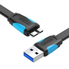 Vention Ploščati kabel USB 3.0 A do Micro-B Vention VAS-A12-B025 0,25 m črn