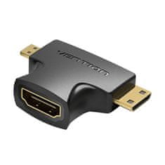 Vention Adapter 2v1 HDMI v Micro/Mini HDMI Vention AGFB0 4K 30Hz (črn)