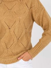 RUE PARIS Klasičen ženski pulover Tefach kamelja Universal
