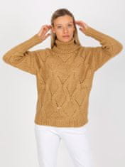 RUE PARIS Klasičen ženski pulover Tefach kamelja Universal
