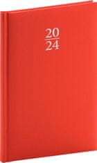 Dnevnik 2024: Capys - rdeč, tedenski, 15 × 21 cm
