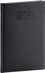 Dnevnik 2024: Aprint - črn, tedenski, 15 × 21 cm