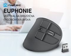 Natec Euphonie vertikalna brezžična miška, 2400DPI, Bluetooth, za desničarje (MOUSE-NAT-EUPHONIE)