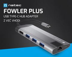 Natec Fowler Plus USB zvezdišče, 3x USB-A, HDMI, Ethernet, USB-C, microSD (USB-HUB-NAT-FOWLER-PLUS) - rabljeno