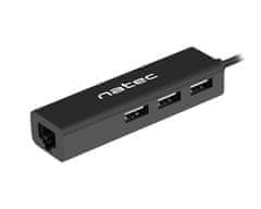 Natec Dragonfly USB zvezdišče, 3x USB, Ethernet (USB-HUB-NAT-DRAGONFLY)