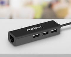 Natec Dragonfly USB zvezdišče, 3x USB, Ethernet (USB-HUB-NAT-DRAGONFLY)