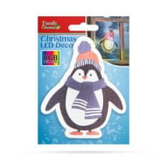 Family Božični RGB LED dekor - samolepilni - pingvin