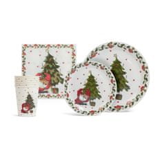 Family Set božične papirnate posode - 12 krožnikov, 6 skodelic, 20 serviet