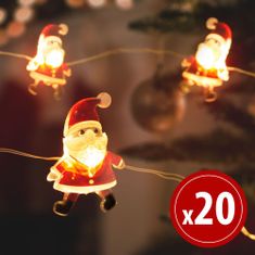 Family LED Božične lučke - Božiček - 2,2 metra - 20 LED - toplo bela - 2 x AA