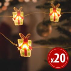 Family LED Božične lučke - Darila - 2,2 metra - 20 LED - toplo bela - 2 x AA