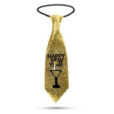 Family Novoletna kravata - zlate bleščice - 41 x 11 cm - Happy new year