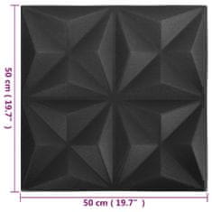Vidaxl 3D stenski paneli 48 kosov 50x50 cm origami črni 12 m²