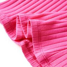 Vidaxl Otroška majica z dolgimi rokavi rebrasta pletenina živo roza 128