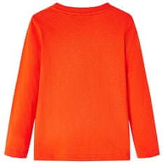 Vidaxl Otroška majica z dolgimi rokavi živo oranžna 128