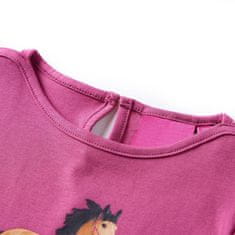 Vidaxl Otroška majica z dolgimi rokavi malina 116