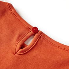 Vidaxl Otroška majica z dolgimi rokavi žgano oranžna 104