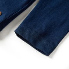 Vidaxl Otroška majica z dolgimi rokavi mornarsko modra 128