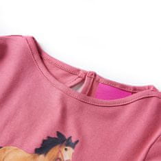 Vidaxl Otroška majica z dolgimi rokavi starinsko roza 128