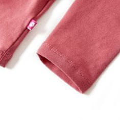 Vidaxl Otroška majica z dolgimi rokavi starinsko roza 104
